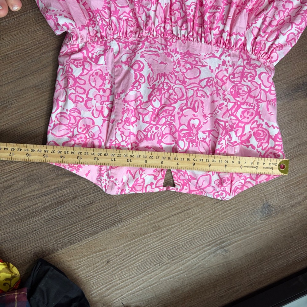 Spring Lilly Pulitzer Pink Floral Strapless Fit & Flare Dress Tie Back Size 6 - Picture 4 of 6